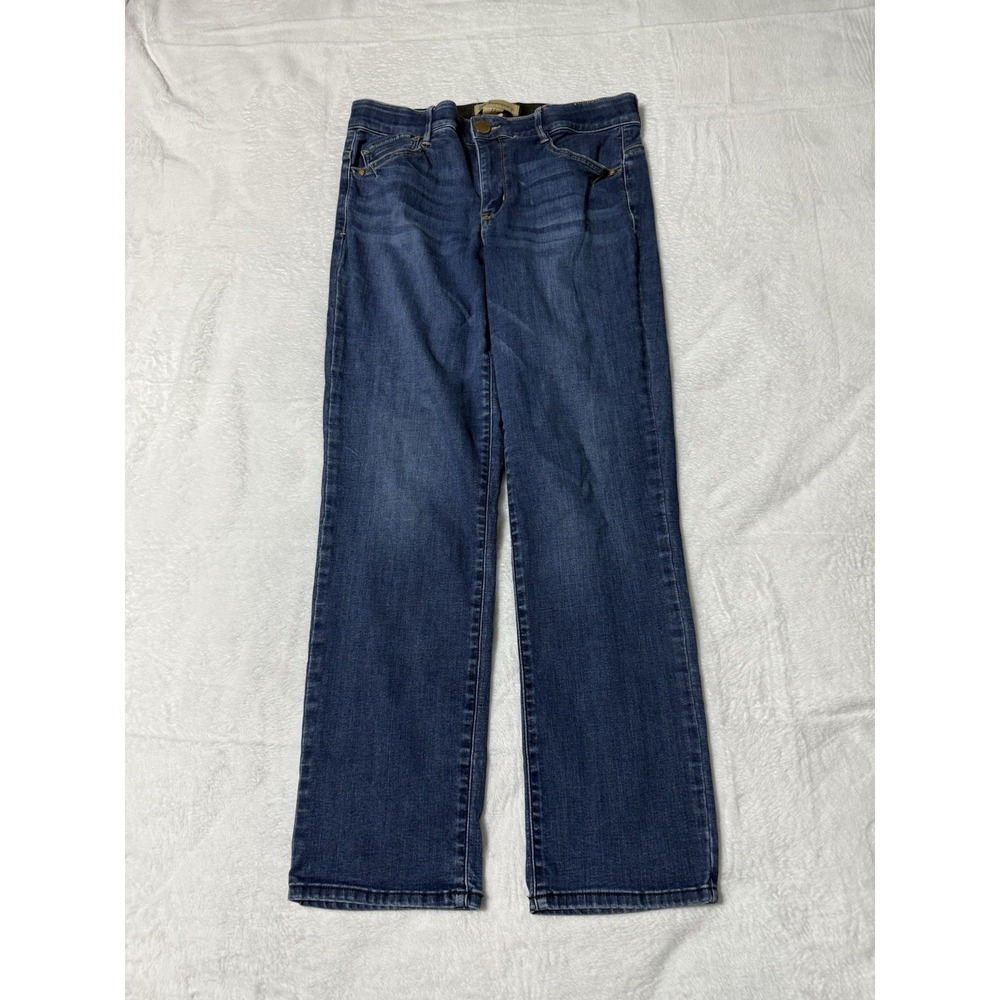 Democracy Jeans Womens 12 Blue High‎ Rise Straight Denim Stretch 31x28.5